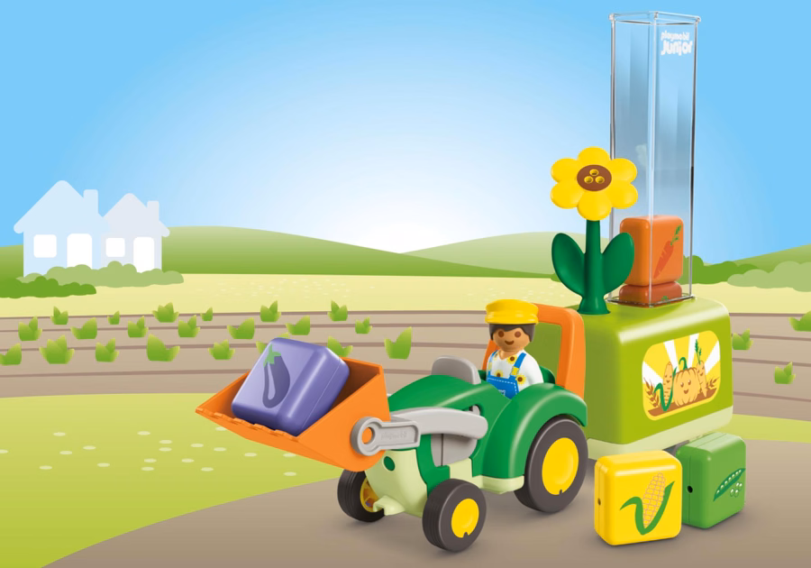 JUNIOR: Tractor con sembradora de carga y descarga