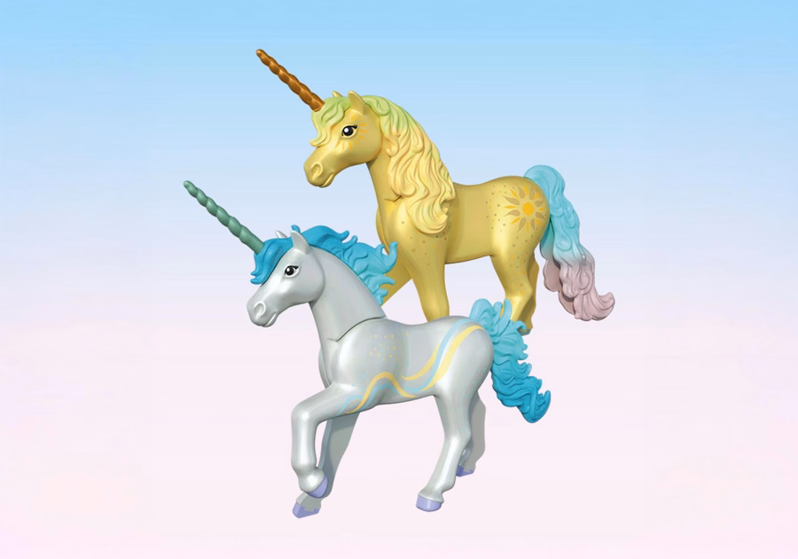 Unicornio coleccionable: Flor arcoíris con hada
