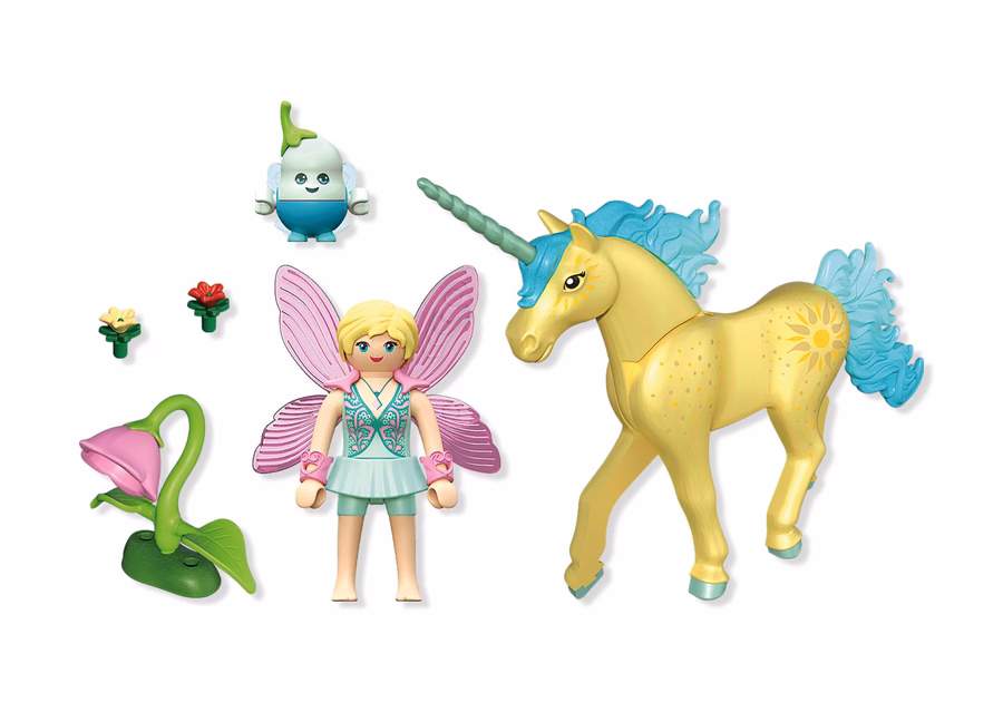 Unicornio coleccionable: Flor de sol con hada