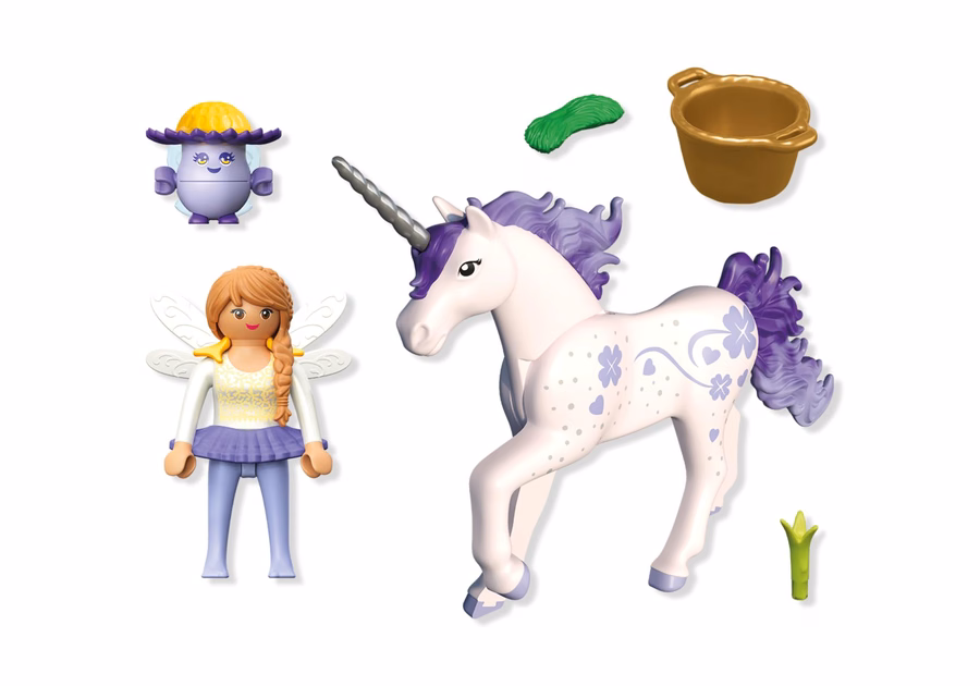 Unicornio coleccionable: Lavanda de la suerte con hada