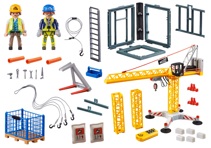 Grúa RC con sección de construcción