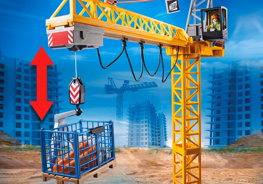 Grúa RC con sección de construcción