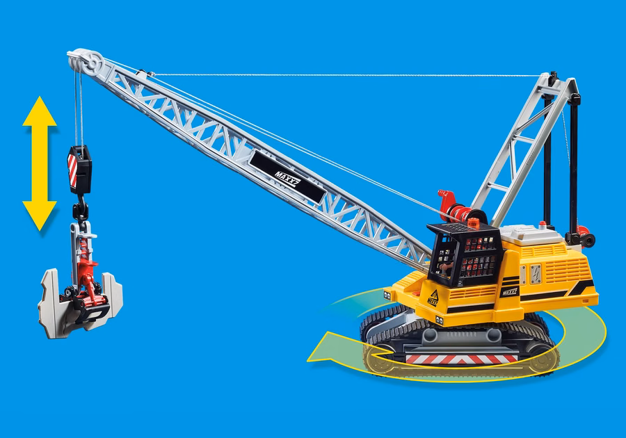 Excavadora de cable con sección de construcción