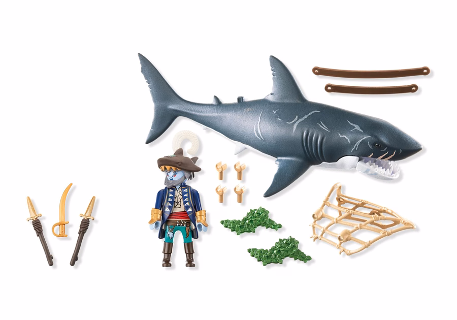 Tiburón gigante con pirata